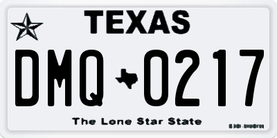 TX license plate DMQ0217
