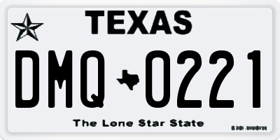 TX license plate DMQ0221