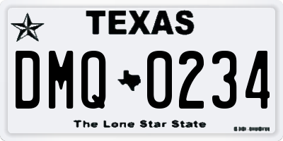 TX license plate DMQ0234