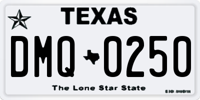 TX license plate DMQ0250