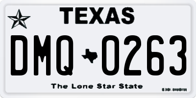 TX license plate DMQ0263
