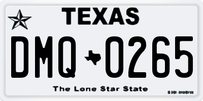TX license plate DMQ0265