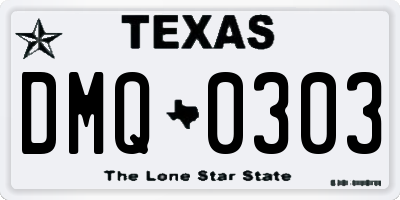 TX license plate DMQ0303