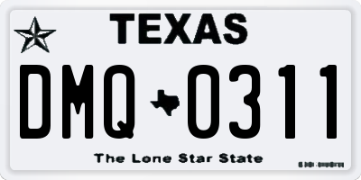 TX license plate DMQ0311