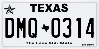 TX license plate DMQ0314