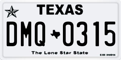 TX license plate DMQ0315