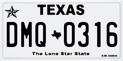 TX license plate DMQ0316