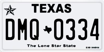 TX license plate DMQ0334