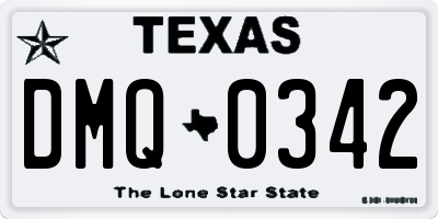 TX license plate DMQ0342