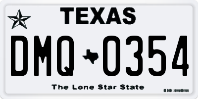 TX license plate DMQ0354