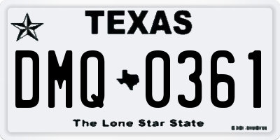TX license plate DMQ0361