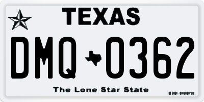 TX license plate DMQ0362