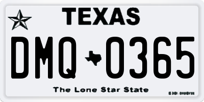 TX license plate DMQ0365