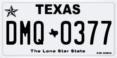 TX license plate DMQ0377
