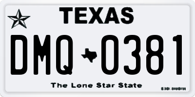 TX license plate DMQ0381