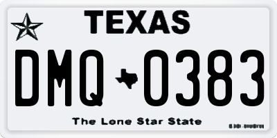 TX license plate DMQ0383