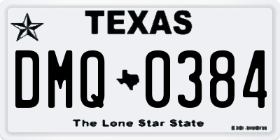 TX license plate DMQ0384