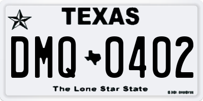 TX license plate DMQ0402