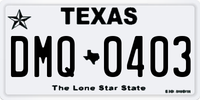 TX license plate DMQ0403