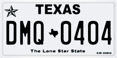 TX license plate DMQ0404