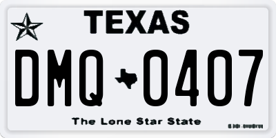TX license plate DMQ0407