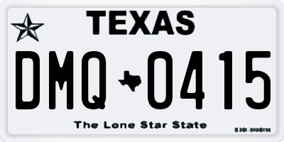 TX license plate DMQ0415