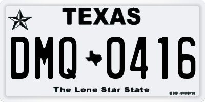 TX license plate DMQ0416