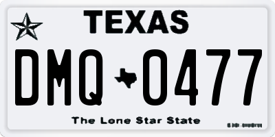 TX license plate DMQ0477