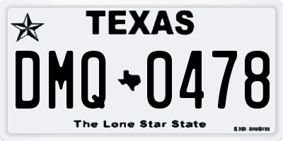 TX license plate DMQ0478