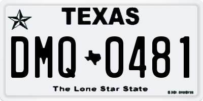 TX license plate DMQ0481