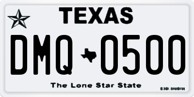 TX license plate DMQ0500