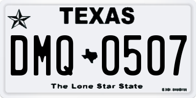 TX license plate DMQ0507