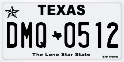TX license plate DMQ0512