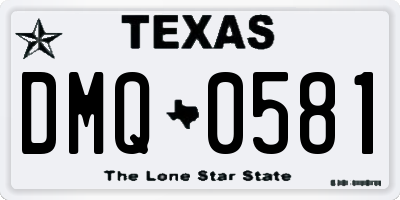 TX license plate DMQ0581