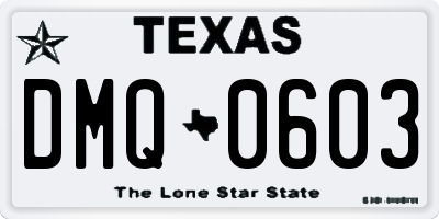 TX license plate DMQ0603