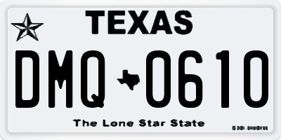 TX license plate DMQ0610