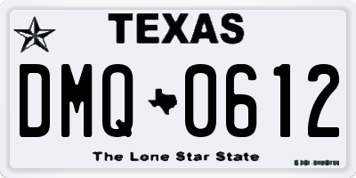 TX license plate DMQ0612