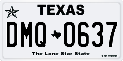 TX license plate DMQ0637