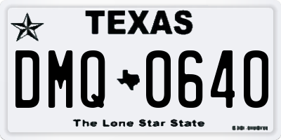 TX license plate DMQ0640