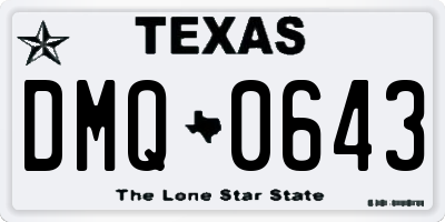 TX license plate DMQ0643