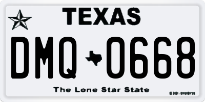 TX license plate DMQ0668