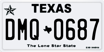 TX license plate DMQ0687