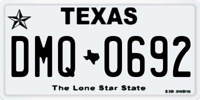 TX license plate DMQ0692