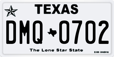 TX license plate DMQ0702