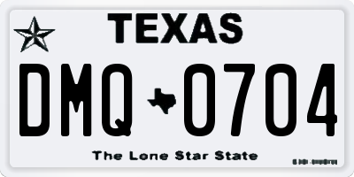 TX license plate DMQ0704