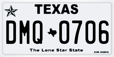 TX license plate DMQ0706