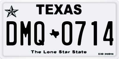 TX license plate DMQ0714