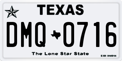 TX license plate DMQ0716
