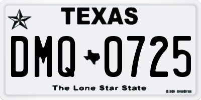 TX license plate DMQ0725