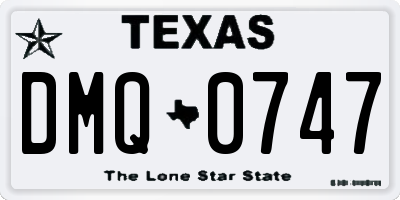 TX license plate DMQ0747